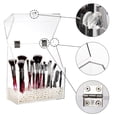 thumbnail image 3 of Soporte para brochas de maquillaje Ollen con tapa antipolvo, acrílico, blanco, 3 of 5