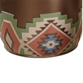 thumbnail image 4 of Valley View Wastebasket Multi Warm , Hand-painted, Made of Resin, shades of sage, chocolate, sand, russet, and indigo 10 Inches High, 4 of 5