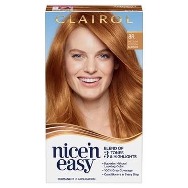 Clairol Nice'N Easy Permanent Hair Dye, Multiple Hair Colors, 1 Application