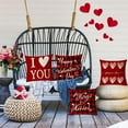 thumbnail image 5 of Happy Valentines Day Pillow Covers 18x18 Set of 4 Wedding Anniversary Throw Pillow Covers Red Love Heart Kisses Hugs Be Mine Cushion Covers Pillow Cases for Outdoor Couch Sofa Decoration(18 Inch), 5 of 5
