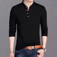 thumbnail image 4 of Polos de manga larga unicolor para hombre, sudaderas lisas para hombre, jersey ajustado y ajustado, ropa nueva y barata, talla S, marca alta, Emo Y2k, 4 of 5