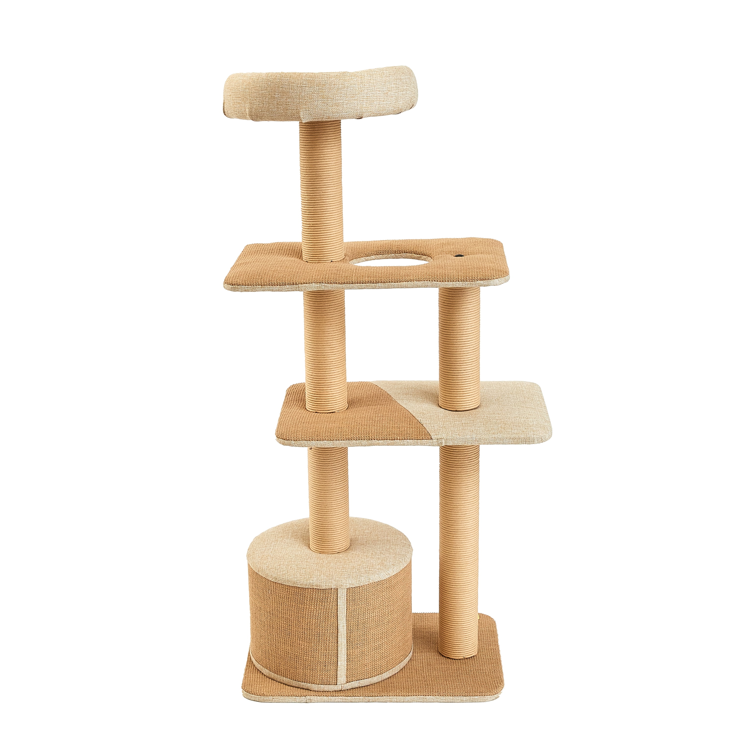 Two by Two Cottonwood 51-inch Cat Tree, Tower, Condo, Scratch Pad & Playground