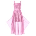 thumbnail image 3 of YEAHDOR Girls Allover Sequins Wedding Bridesmaid Party Dress Wide Shoulder Straps Prom Ball Gown Pink 10, 3 of 6