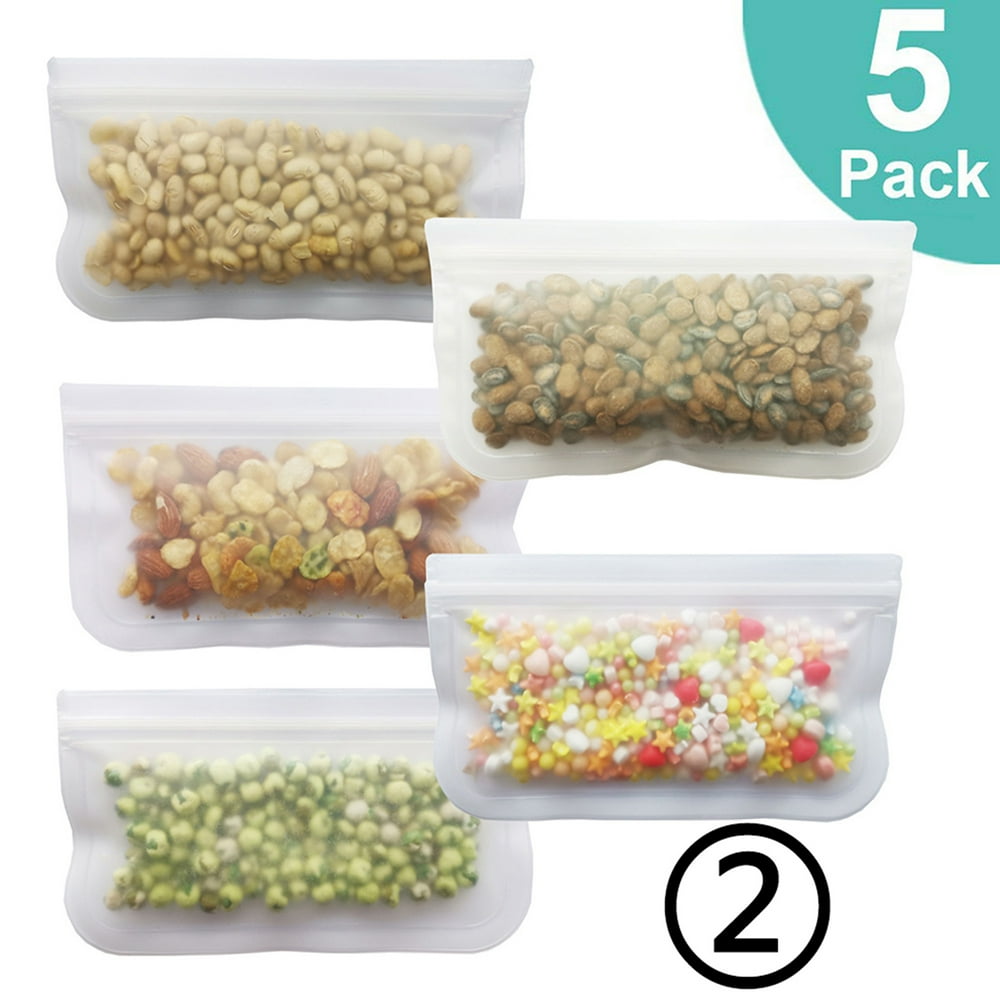 NK HOME Reusable Clear Storage Bags, Set of 5, Transparent Reusable