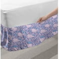 thumbnail image 2 of Whales Bed Skirt, Repeating Pattern with Wavy Motifs and Happy Mammal Fish Ocean Underwater, Elastic Bedskirt Dust Ruffle Wrap Around for Bedding Decor, 4 Sizes, Sky Blue Pale Mauve, by Ambesonne, 2 of 2