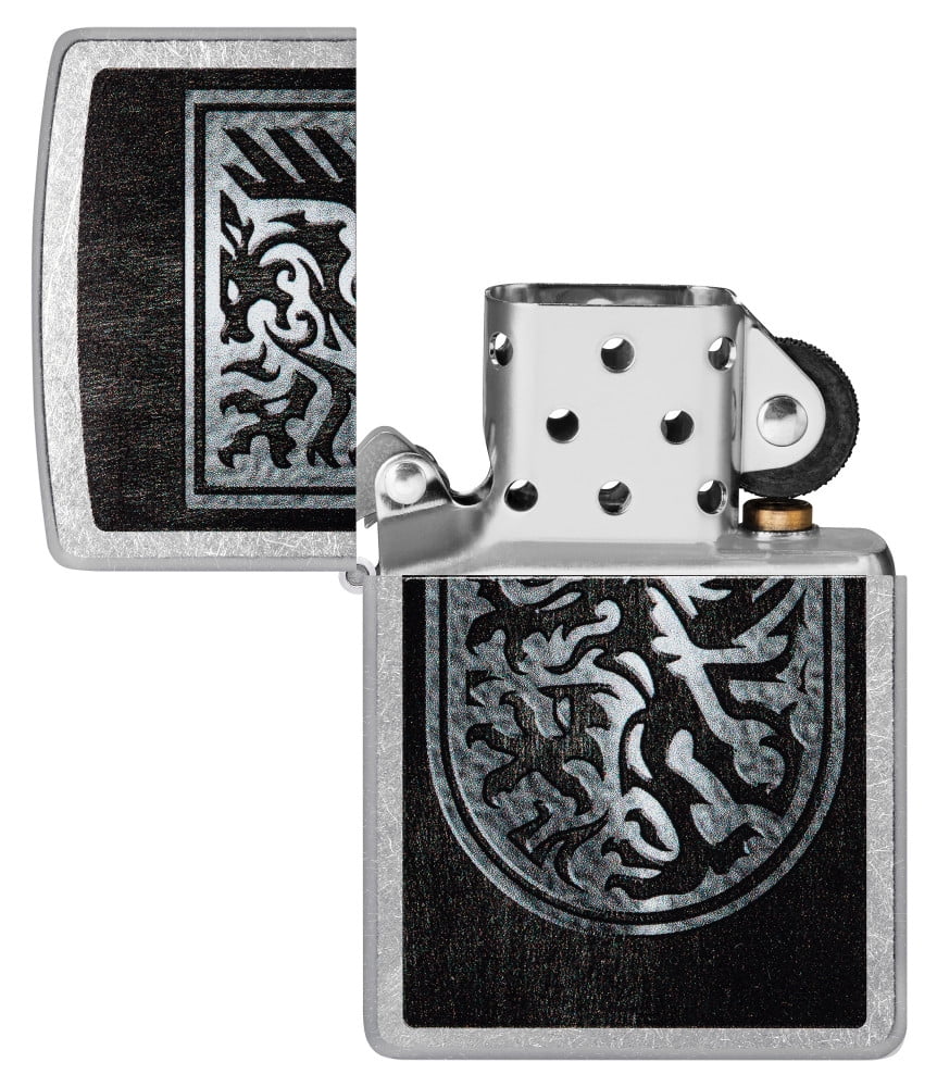 Pro-Cut ZIP-48730 2024 Zippo Dragon Shield Design Street Chrome Lighter