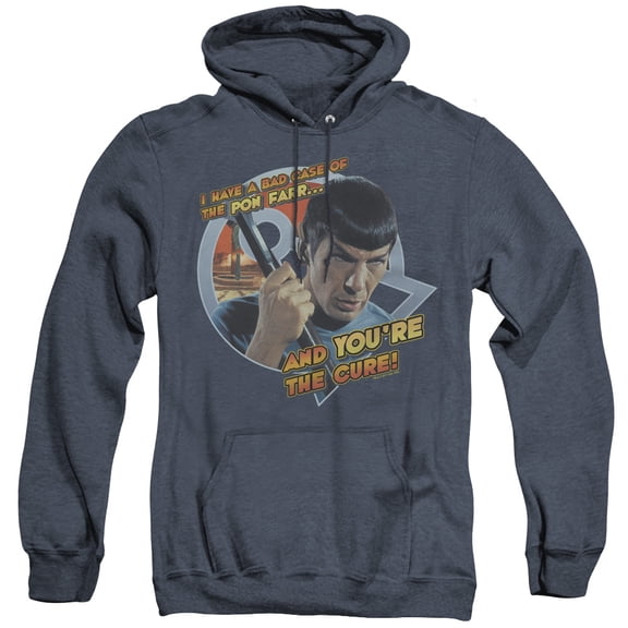 Star Trek Pon Far Adult Heather Hoodie Sweatshirt Navy