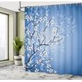 thumbnail image 4 of Ambesonne Japanese Shower Curtain, Sakura Bloom Spring Season, 69"Wx84"L, Azure Blue, 4 of 4