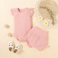 thumbnail image 3 of Toddler Girls Clothes Efsteb Toddler Girl Summer Outfits Casual Solid Color Fashion Comfy Round Neck Sleeveless T Shirts Shorts Set Outfits (Pink,12-18 Months), 3 of 8