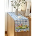 thumbnail image 5 of Table Runner 48 Inches Long for Kitchen Dining, Spring Floral Truck Dresser Scarf Farmhouse, Dining Table Decorations for Wedding/Parties, Watercolor Flowers Butterflies Blue Plaid 13 x 48 In, 5 of 8