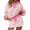 Pink, variant on Vornjynx Womens 2 Piece Sets Fall Outfits Striped V Neck Turn Down Collar Long Sleeve Tops Drawstring Skirt Lounge Matching Sets Khaki Size 2XL