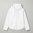 thumbnail image 7 of WIZUTIZ Women's Zip Up Hoodie Jacket Double Pockets Solid Color Long Sleeve Winter Casual, 7 of 7