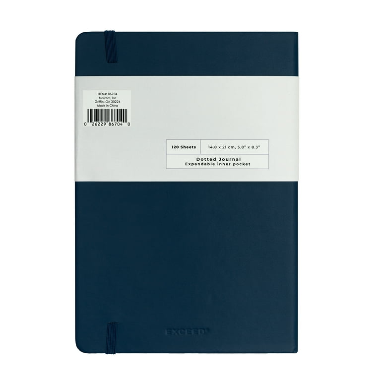 Exceed 120 Sheets 100 GSM A5 Dot Journal - Navy - 5.8 x 8.3 in Exceed 120 Sheets 100 GSM A5 Dot Journal - Navy - 5.8 x 8.3 in