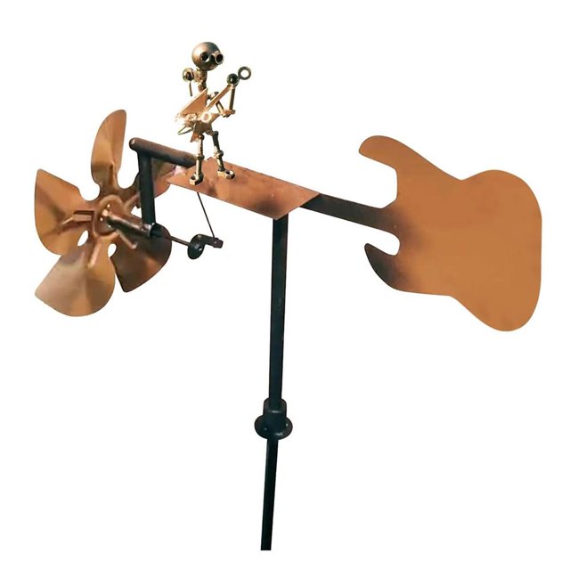 Figuras Viento Metal Guitarra Hecha A Mano para El Patio Del Césped (oro)