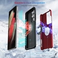 thumbnail image 2 of Shockproof for Galaxy S21 Ultra Case 5G, [Heat Dissipation] [No Fall-Off Kickstand] 360°Metal Ring Military Grade Protection Phone Case with Samsung Galaxy S21 Ultra 6.8 Inch, Red, 2 of 6