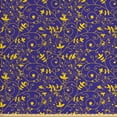 thumbnail image 1 of Floral Fabric by the Yard, Surreal Illustration with Botany of Branches Leaves Swirls Curlicue Design, Decorative Upholstery Fabric for Sofas and Home Accents, Quartz and Yellow by Ambesonne, 1 of 4