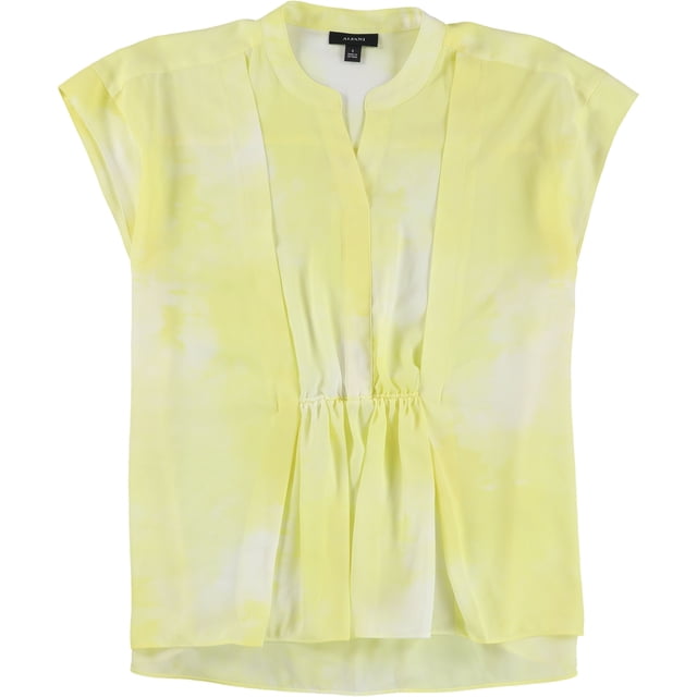 Alfani - Blusa suave para mujer, color amarillo, pequeña