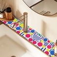 thumbnail image 2 of Yayeee Faucet Mat for Kitchen Sink 30" Diatomite Long Splash Guard Pad, Red Retro Shapes, 2 Pack, 2 of 7
