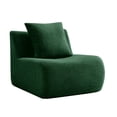 thumbnail image 3 of LiviNest Armless Modular Sofa No Assembly Required, Green Teddy Fabric Single Seat Couch with Pillow for Small Apartment Living Room, 3 of 6