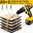 thumbnail image 6 of Pnoeoce 20V Cordless Drill Set,45N.m 25+3 Position Electric Drill with 3/8 inch Keyless Chuck,2-Speed,3Ah Battery for Wood Metal Plastic, 6 of 6