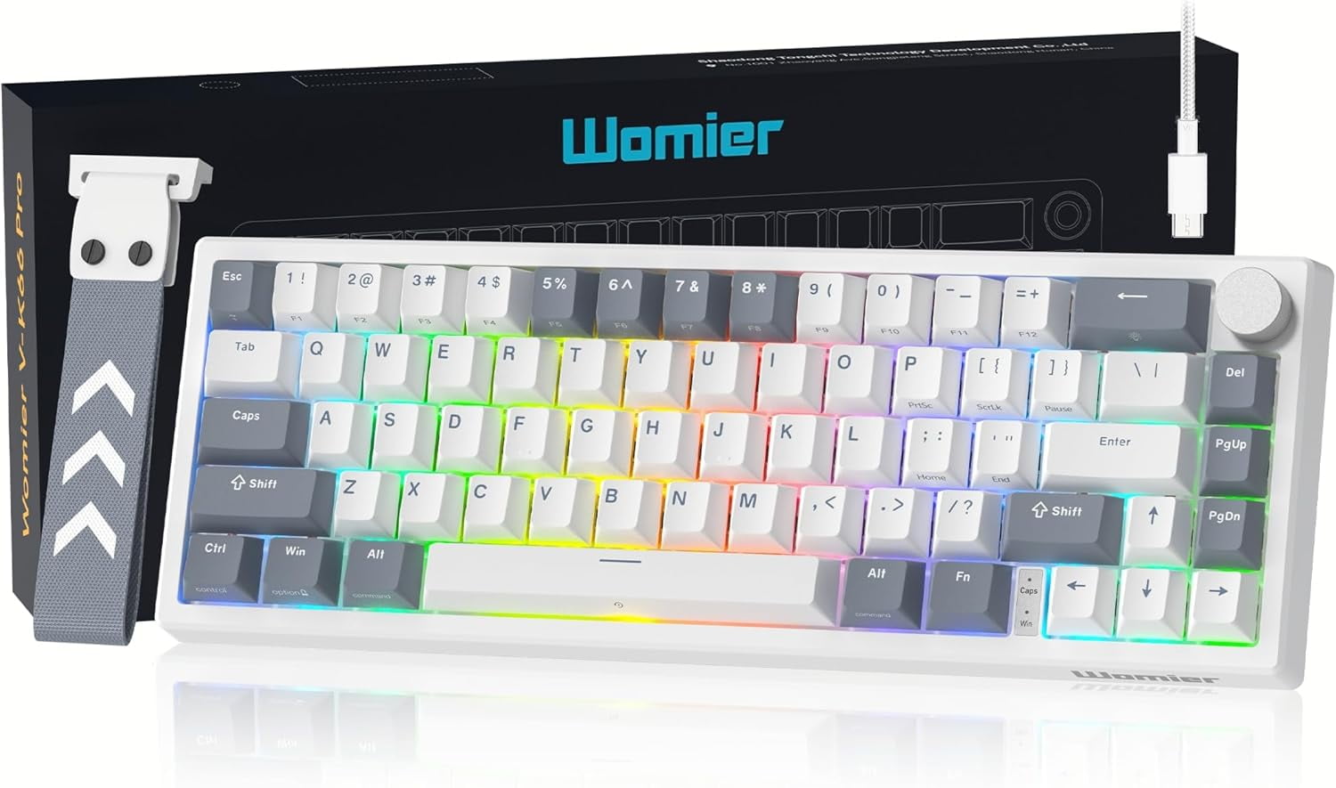 COSTOM Gaming Keyboard,60% Mechanical Keyboards Wired,QMK/via Cute Keyboard with Hot Swappable Gasket Mount RGB Key Board & Translucent Keycaps,Gray