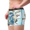 thumbnail image 3 of Kdxio Men's Boxer Briefs with World Travel Print - Comfortable and Breathable Underwear for Everyday Wear, 3 of 7
