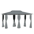 thumbnail image 4 of Outsunny 10' x 13' Outdoor Gazebo, Patio Tent Gazebo with Curtains, 2-Tier Canopy, Steel Frame, Extra Large Shade Shelter for Backyard, Sage Gray, 4 of 11