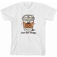 thumbnail image 3 of Just Fall Things Pumpkin Spice Latte Youth White Crew Neck Short Sleeve Tee-Small, 3 of 4
