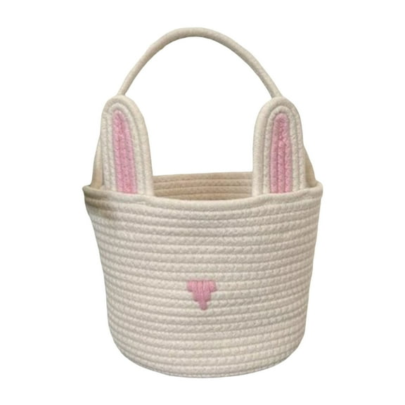 Children's Cute Empty Easter Basket Ideal for Easter Egg Hunts, Boys & Girls Parties, Handheld and Sturdy