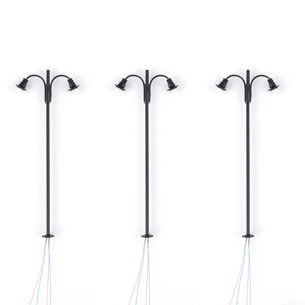 3 x Model Railway Lights Lattice Mast light Track H0 Kit Platform Light LED