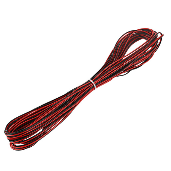 3X 22 Gauge 15M Red Black Zip Wire AWG Cable Power Ground Stranded Copper Car