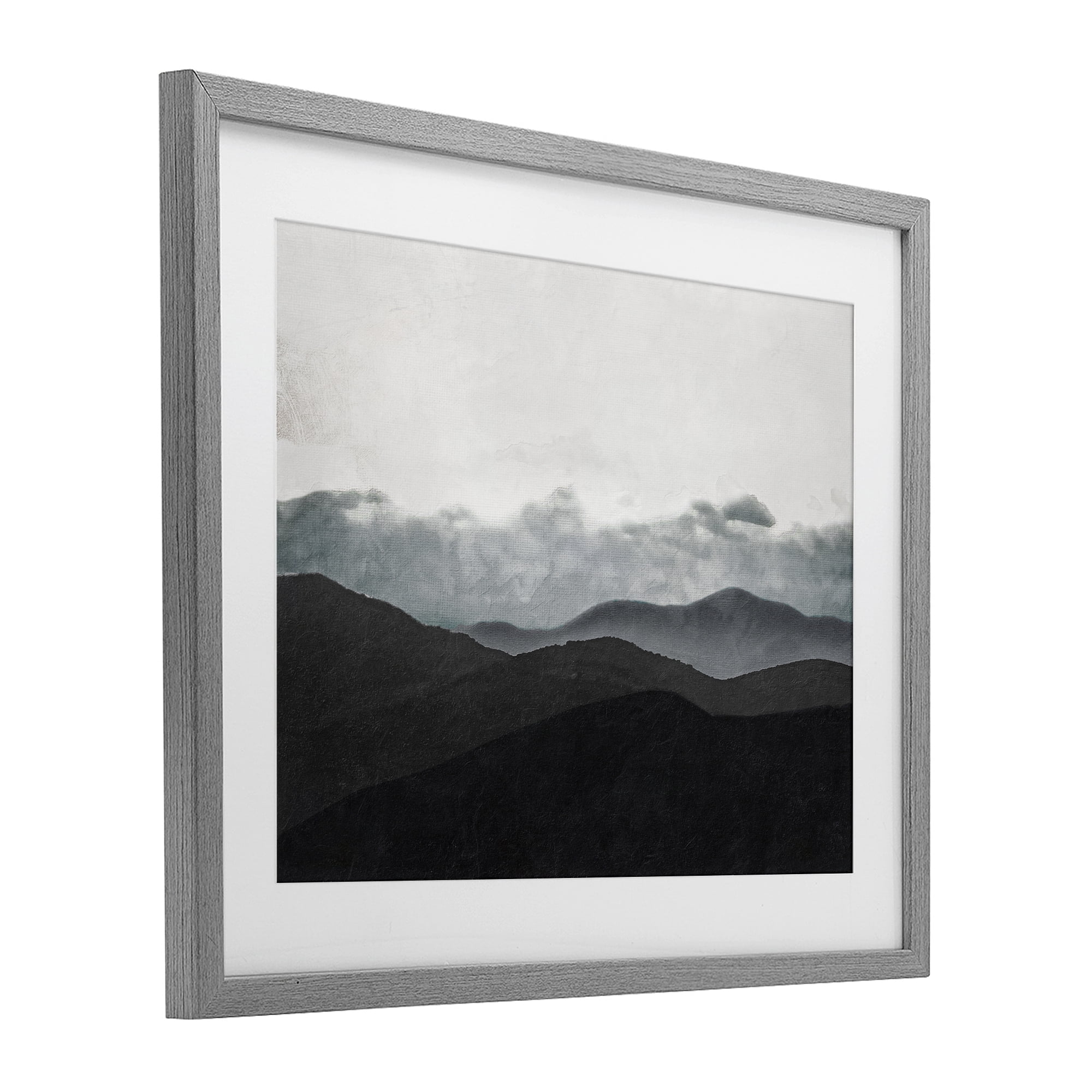 Stupell Industries Layered Foggy Hills Gray Framed Print Under Glass, design by Elizabeth Medley
