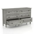 thumbnail image 4 of 24/7 Shop At Home Zed Transitional Wood Bedroom 6 Drawer Chest Dresser in Vintage Gray Oak, 4 of 5