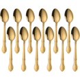 thumbnail image 1 of Tea Spoons 12-Piece Stainless Steel Set with Flower Edge Use for Home, Kitchen, Restaurant- 6.4 Inches-Gold, 1 of 6