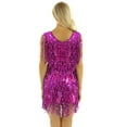thumbnail image 7 of iiniim Women's V Neck Tiered Sequins Tassels Ballroom Latin Salsa Tango Cha Cha Dance Dress, 7 of 7