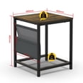 thumbnail image 6 of Side Table with Storage Bag, Square End Table with Grid storage rack, Sofa Table for Living Room, Bedroom, Small Spaces,Easy Assembly,Rustic Brown, 6 of 9