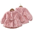 thumbnail image 4 of AJZIOJIRO Baby Toddler Fall Winter Jacket Coats for Girls，Newborn Fashion Plush Fleece Outerwear Kids Lace-Up Soft Fuzzy Thick Warm Fleece Coats Jacket for 9 Months-5 Years, 4 of 7