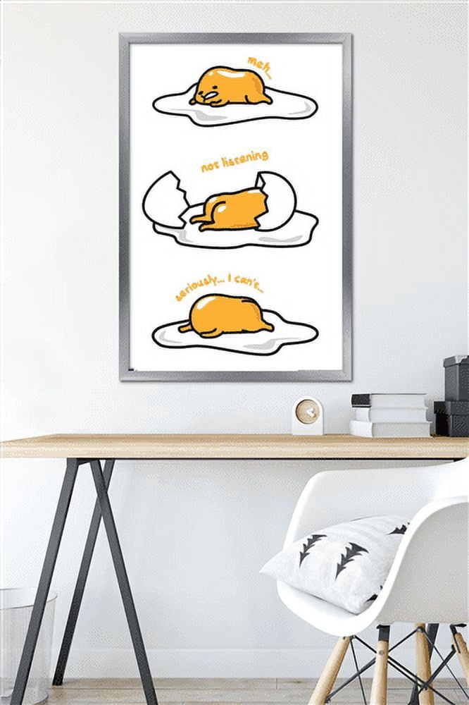 Gudetama - Not Listening Wall Poster, 22.375" x 34" Framed