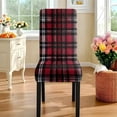 thumbnail image 4 of TSOVTHRID Red Plaid Print 5 Pcs Tablecloth and Chair Covers Set Stretch Washable Table Cover and Seat Protector Slipcovers for Dining Room Kitchen Party (Rectangle, 82 x 55 Inch), 4 of 7