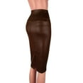 thumbnail image 2 of Women Plus Size Wet Look Faux Leather Pencil Stretch High Waist Office Skirt, 2 of 11