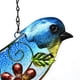 thumbnail image 4 of Campana de viento de pájaro de estilo pastoral colgante de arte del Hierro campana pintada de metal y vidrio decoración artesanal de pared pájaro azul 37*20cm Ticfox, 4 of 9