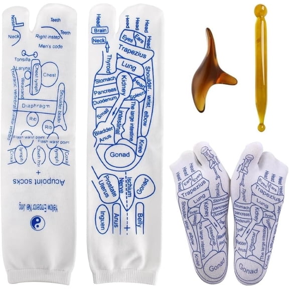 Reflexology Socks with Massage Tools for Stress & Pain Relief, Acupressure Foot Therapy to Ease Fatigue & Improve Circulation, Unisex Wellness Gift