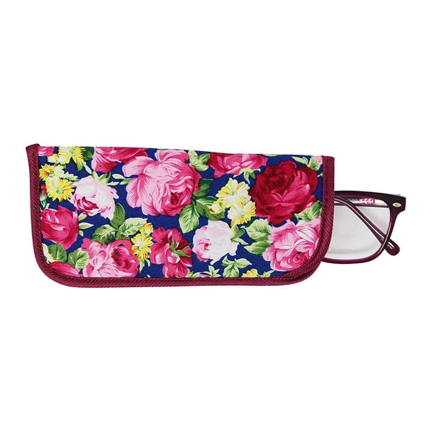 2 Pack Soft Slip In Eyeglass Case for Women Glasses, Reading Glasses