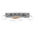 thumbnail image 2 of Modway Stance 8-Piece Modern Fabric/Aluminum Outdoor Sectional Sofa Set in Gray, 2 of 17
