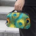 thumbnail image 2 of Peacock Feathers Electronic Organizer Travel Case, Oxford Fabric Waterproof PC Case Cable Organizer Cord and Cable Organizer Electronic Travel Case Organizer, 5.9x9.44x3.14 in, 2 of 6