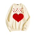 thumbnail image 4 of Xixinqiwan Women's Hoodies Valentine's Sweatshirt,Womens Heart Print Crewneck Heart Graphic Shirt Lightweight Comfortable Sweatshirt Long Sleeve Pullover Hoodless Sweater, 4 of 4