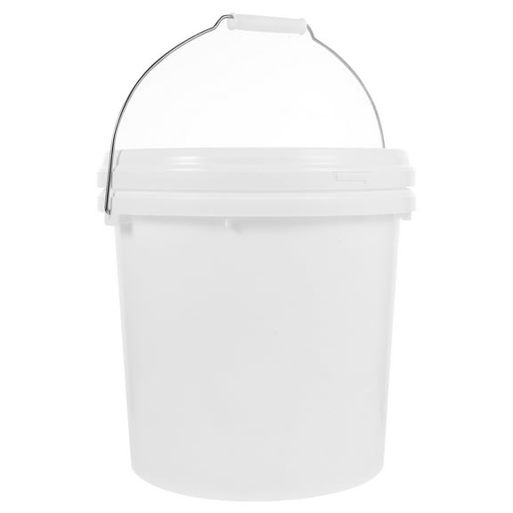 SEWCHICS 10L White HDPE Airtight Food Storage Bucket with Leak-Proof Lid, Multi-Purpose Utility Container for Home and Kitchen