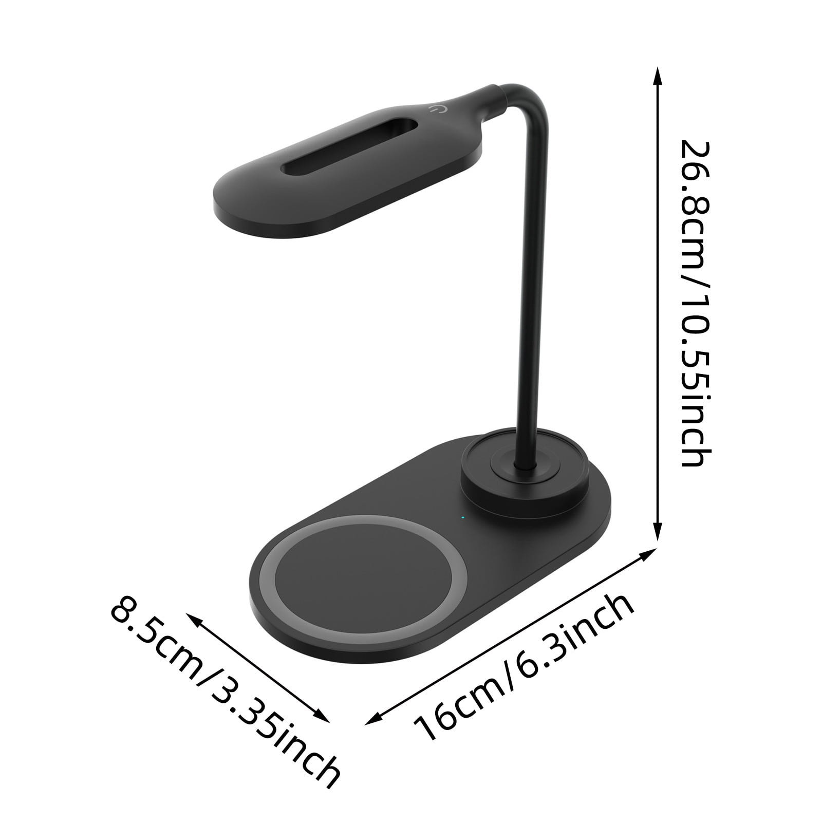 LED Desk Lamp with Wireless Charger - Dimmable 3-Color Eye Care Reading Light - Flexible Gooseneck Study Lamp with USB Port for Home Office, Bedroom, College Dorm - Touch Control