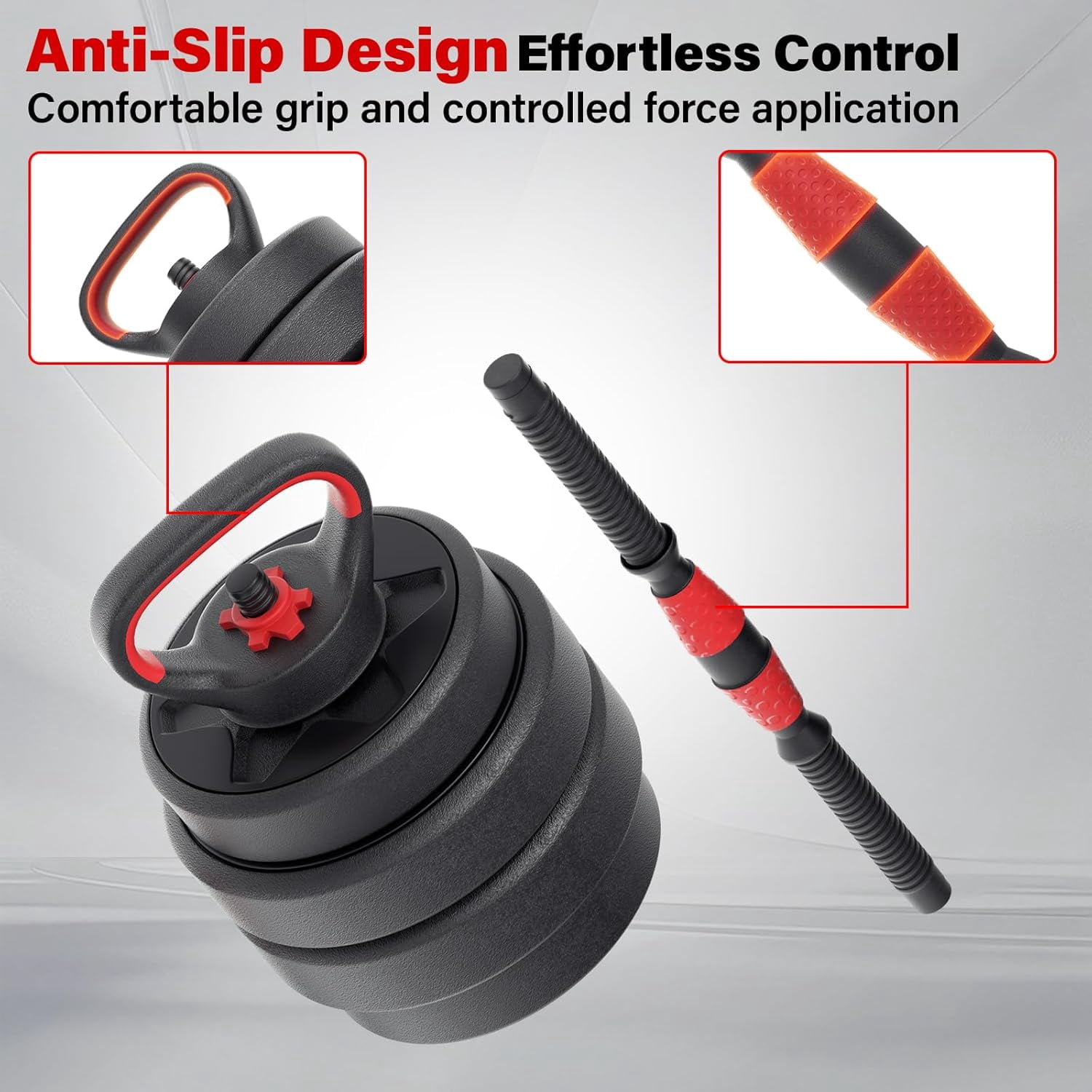 Adjustable Dumbbells Set, 4-in-1 Weight System with Connector for Home Gym, 5.5-88LBS Free Weights