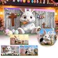 thumbnail image 6 of Garage Door Easter Banner 16x7 ft, Bunny Rabbit & Egg Spring Flower Cover Decoration, Large Outdoor Indoor Hanging Background for Party Supplies & Welcome Decor, 6 of 6